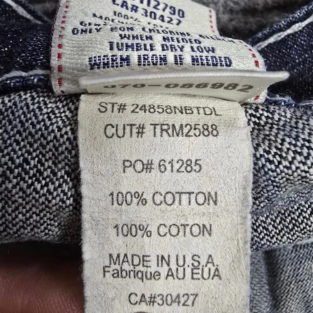 True Religion Billy Big T Jeans Mens 36x30 Blue Made USA Thick Stitch Y2K